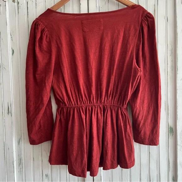 Anthropologie Red Peplum Blouse - Picture 5 of 10